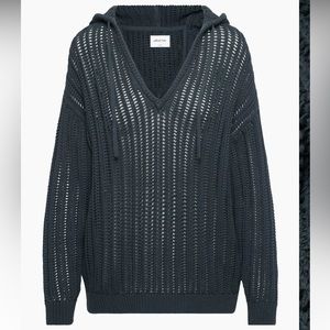 WILFRED FREE CARDAN HOODIE - RELAXED COTTON KNIT HOODIE SIZE M